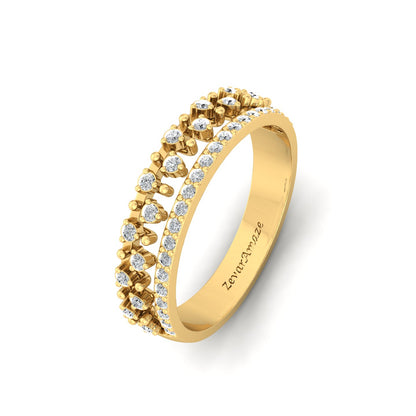 Cheerful Choli Silver Band Ring for Her - Yellow Gold
