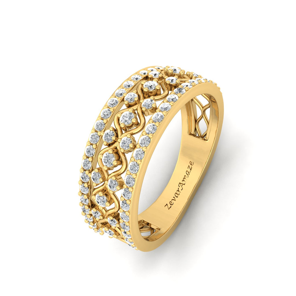 Radiant Rasam Silver Band Ring for Her - Yellow Gold