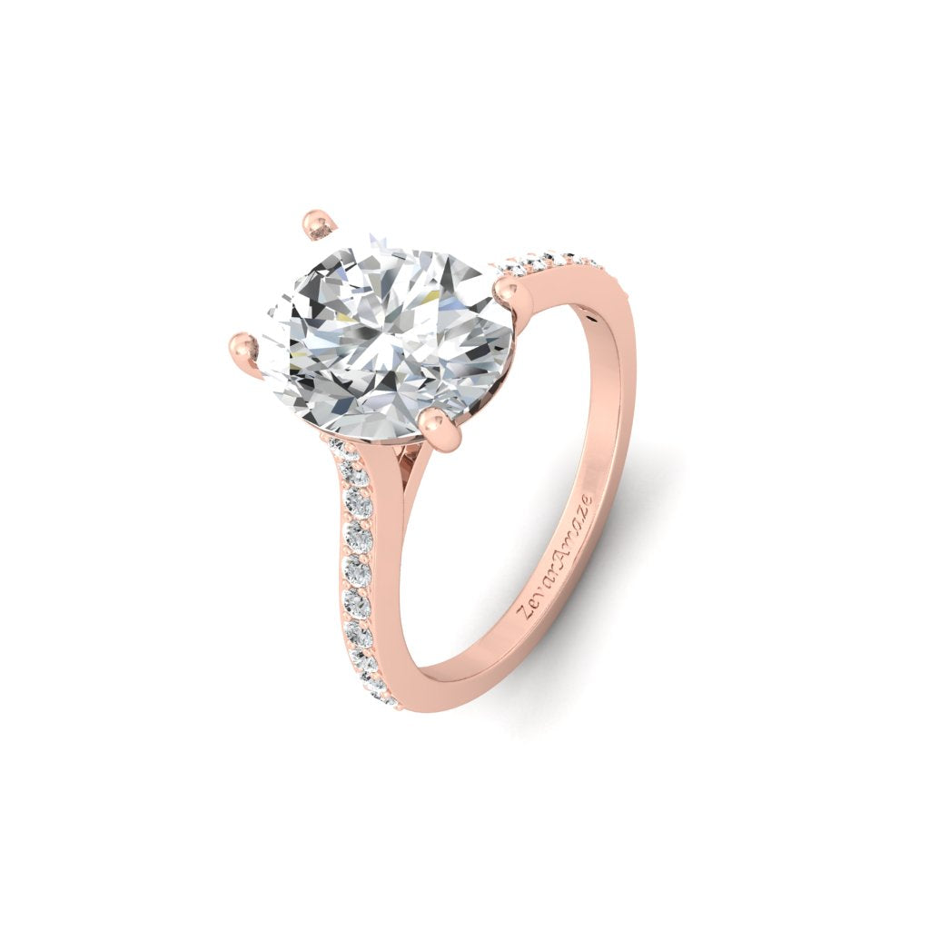 Oval Cz Solitaire Ring