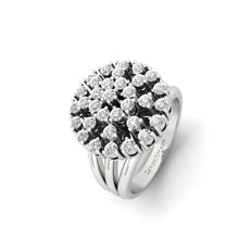 Load image into Gallery viewer, Aarya Multistone Moissanite Diamond Silver Ring- White