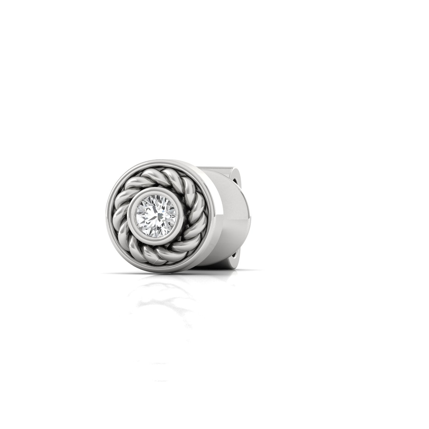 Round Vintage Silver earring side Profile - Zevar Amaze