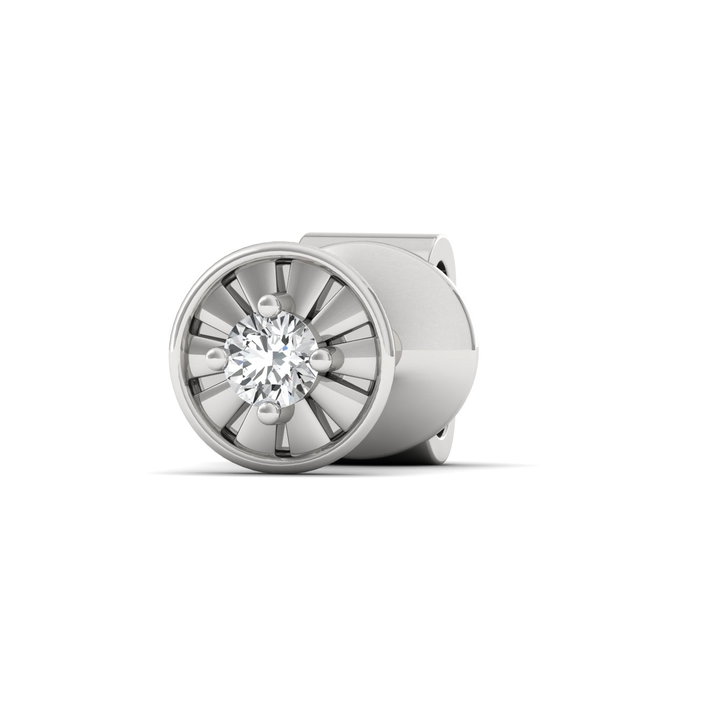 side profile of Round silver earring - zevar amaze