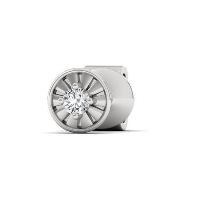 side profile of Round silver earring - zevar amaze