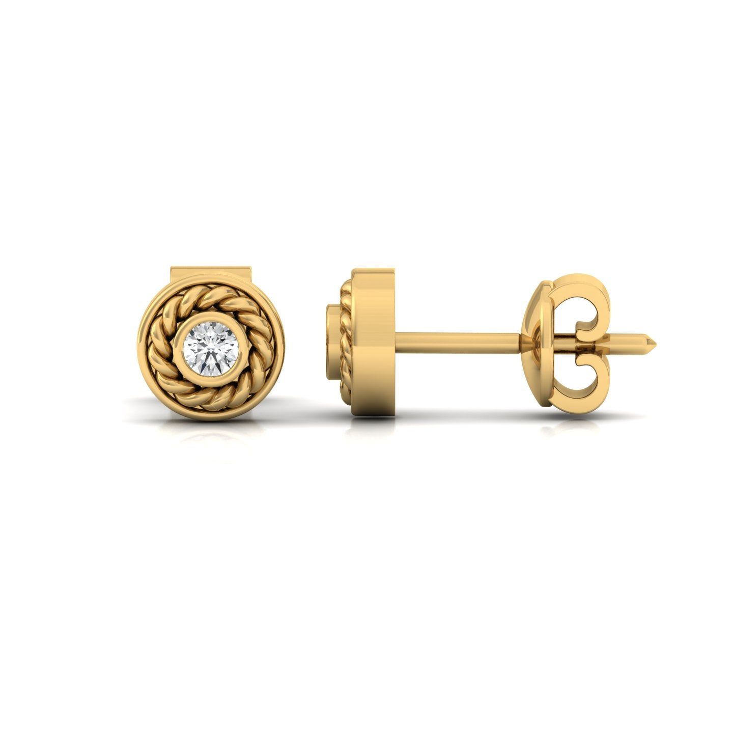 Front & side profile for Luke Ear Silver Stud for men