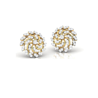 Radiant Petal Swirl Sterling Silver Earrings for Women