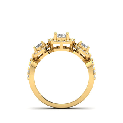 Yulia Diamond Silver Ring for Her