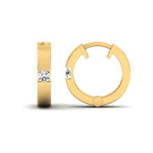 Load image into Gallery viewer, Silver Hoop Earrings For Men-Yellow Side &amp; front angle