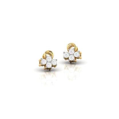 Dainty Floral Sterling Silver Earrings for Women
