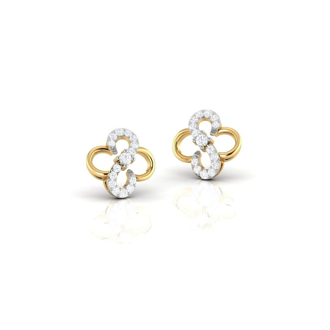 Infinity Floral Rose Gold Sterling Silver Earrings for Women