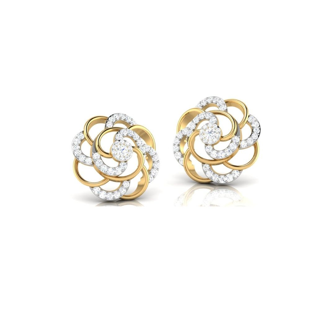 Rose Bloom Swirl Sterling Silver Earrings for Women