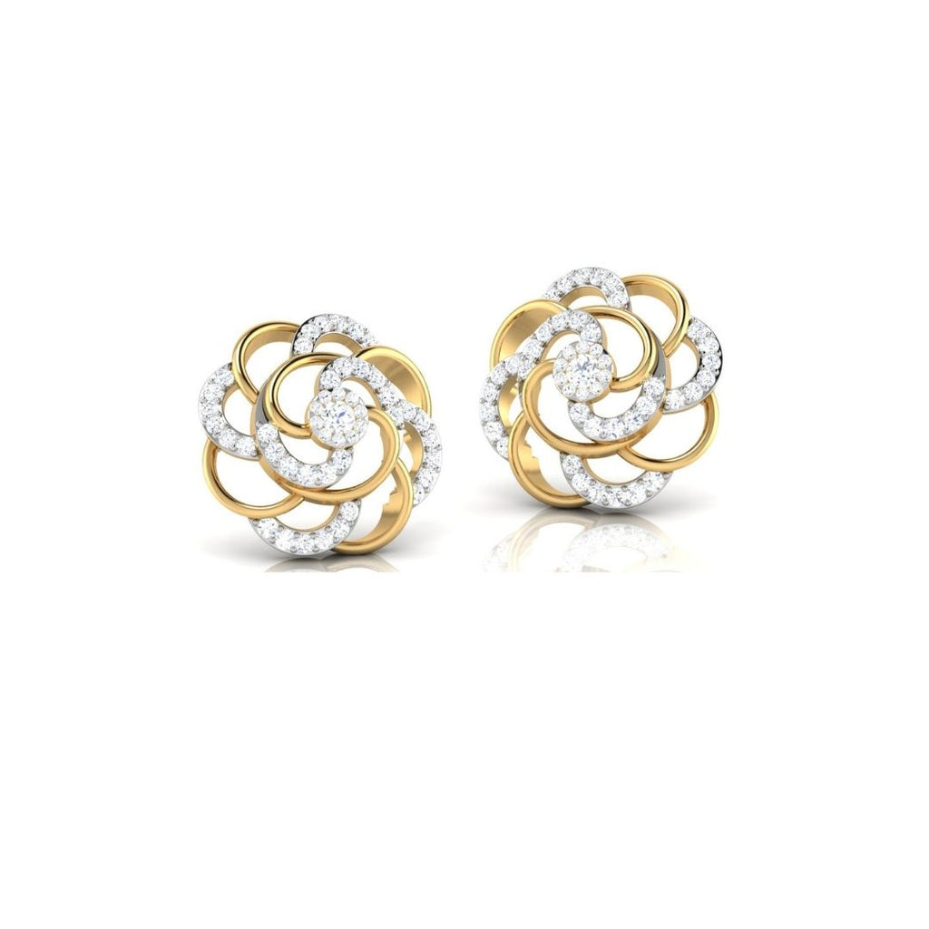 Rose Bloom Swirl Sterling Silver Earrings for Women