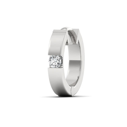 Silver Hoop Earrings For Men-white side angle