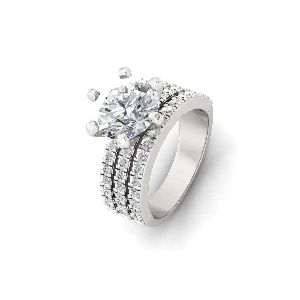 Moissanite Solitaire Diamond Promise Silver Ring