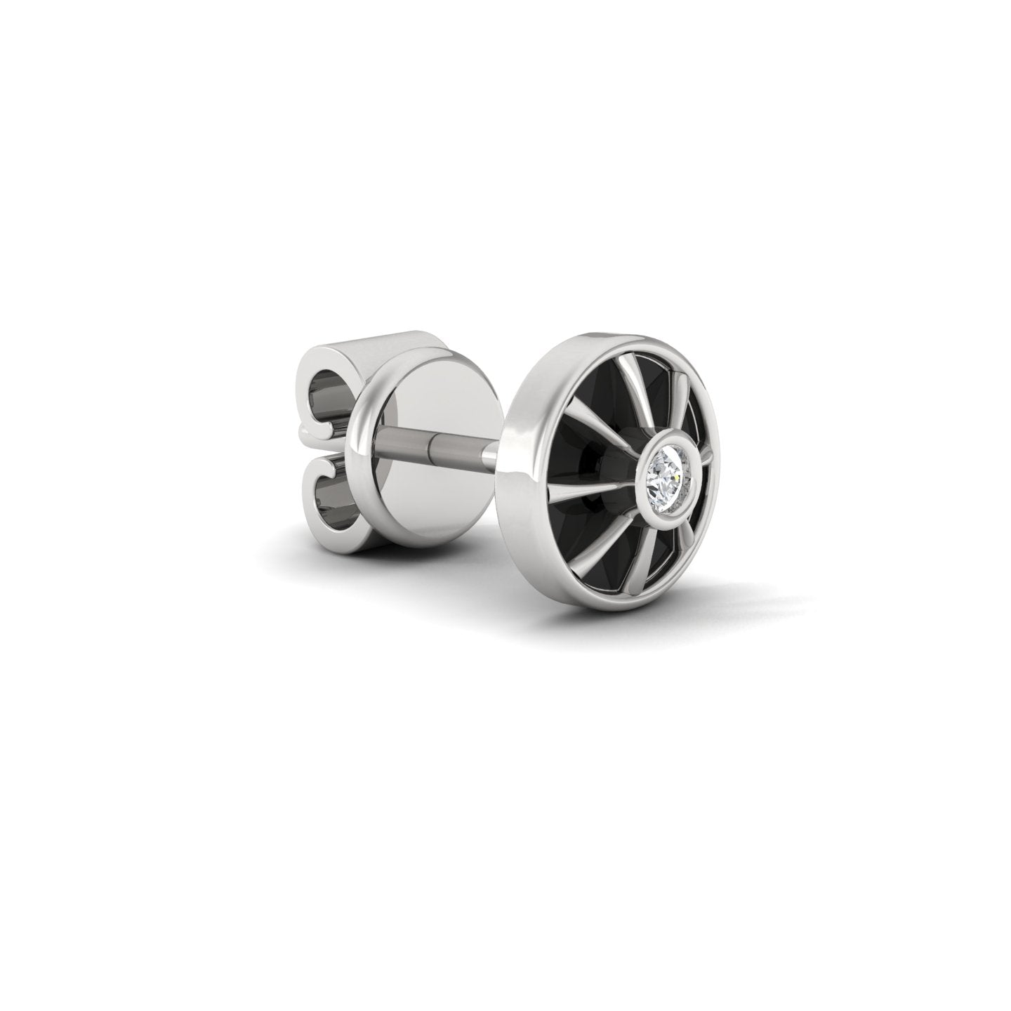 Taurus Ear Silver Stud For Men (1 PC ONLY)