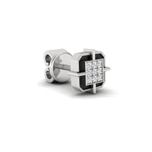 Load image into Gallery viewer, Square SIlver  earring for men 