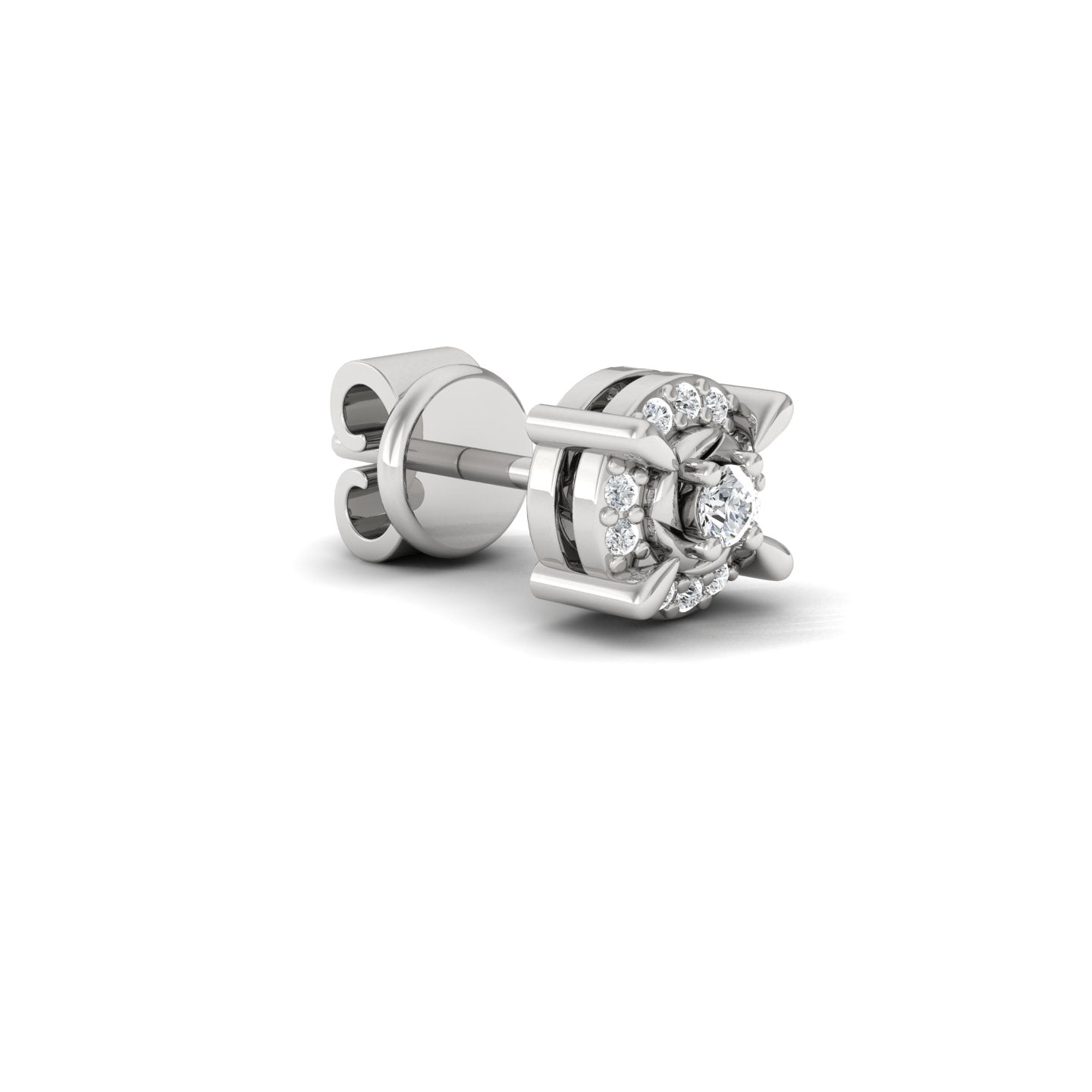 Nyx Ear Silver Stud For Men- side