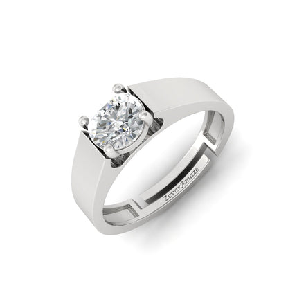Gaius Silver Ring for Men - White