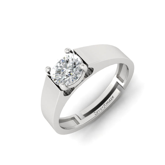 Gaius Silver Ring for Men - White