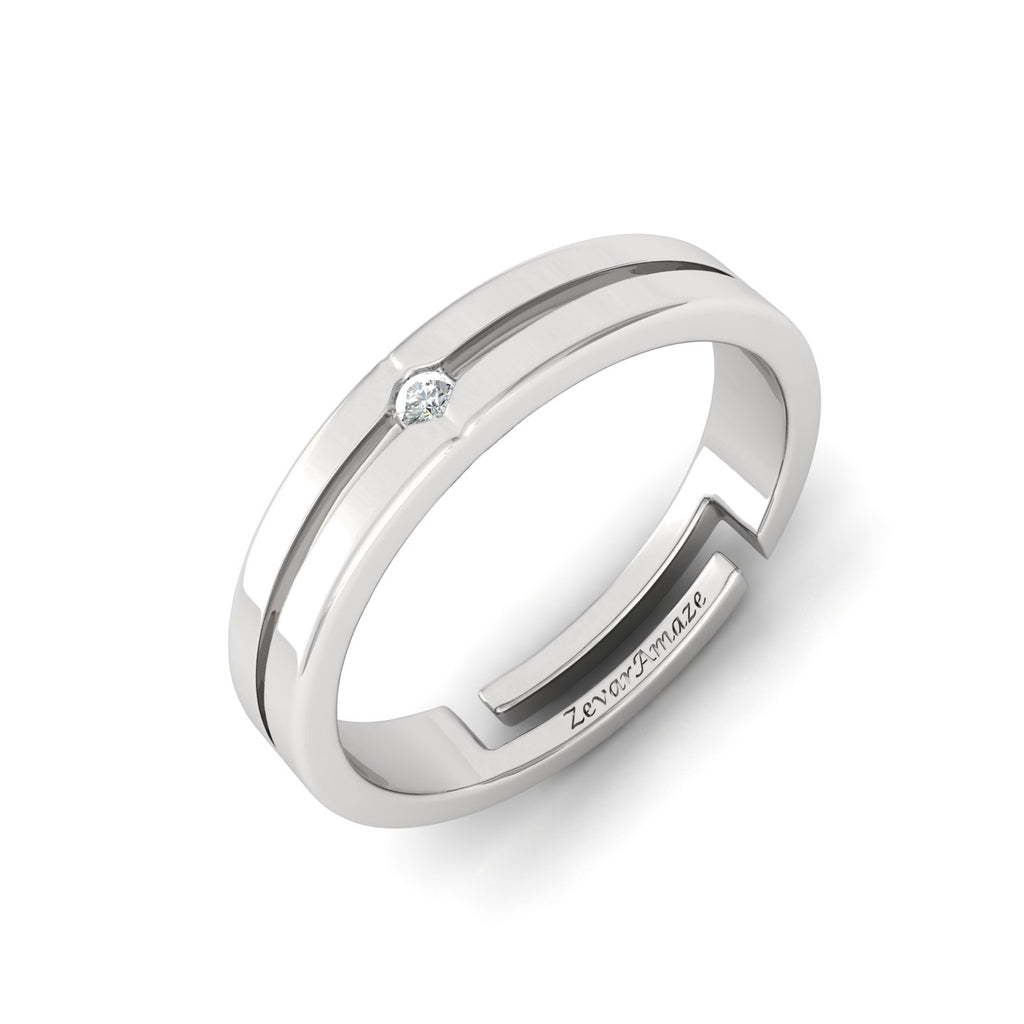 Caius Silver Ring for Men - white