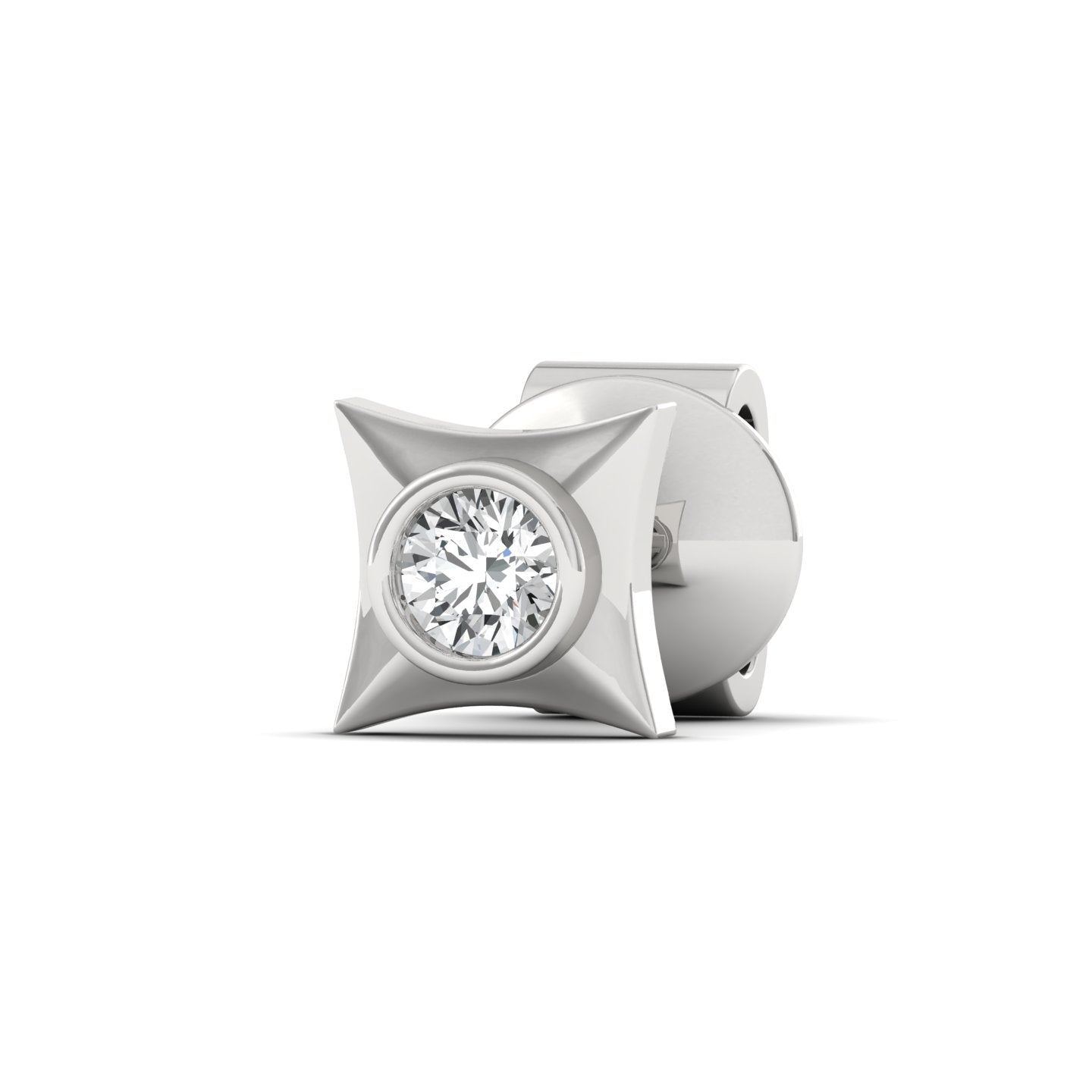 Minos Ear Silver Stud For Men-Side