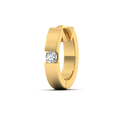 Silver Hoop Earrings For Men-Yellow Side angle