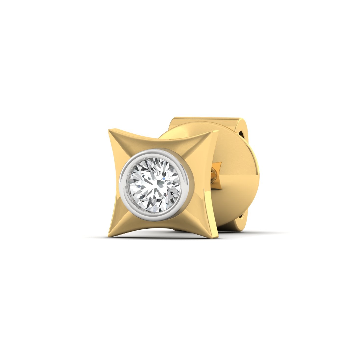 Minos Ear Silver Stud For Men-Side yellow