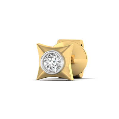 Minos Ear Silver Stud For Men-Side yellow