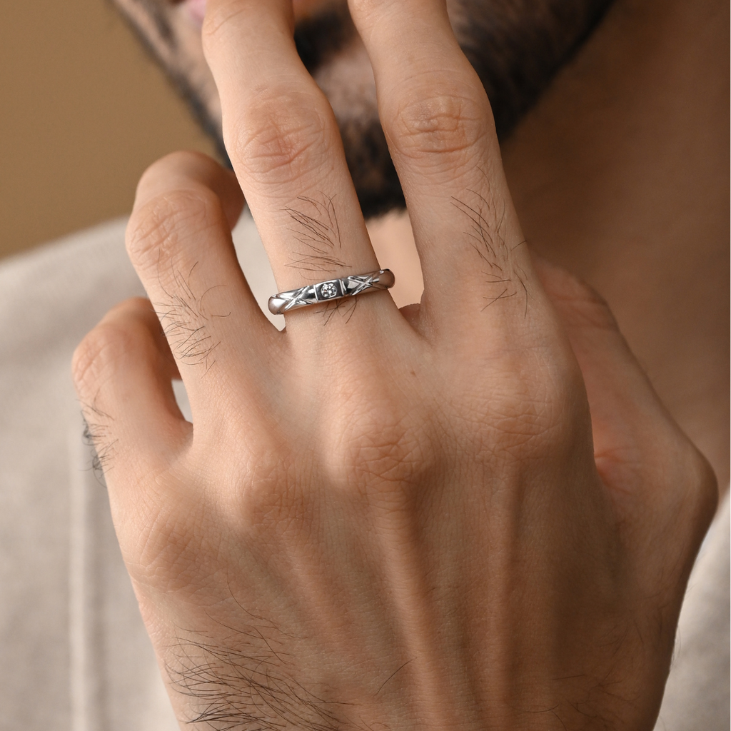 Silver ring for male -Zevar Amaze
