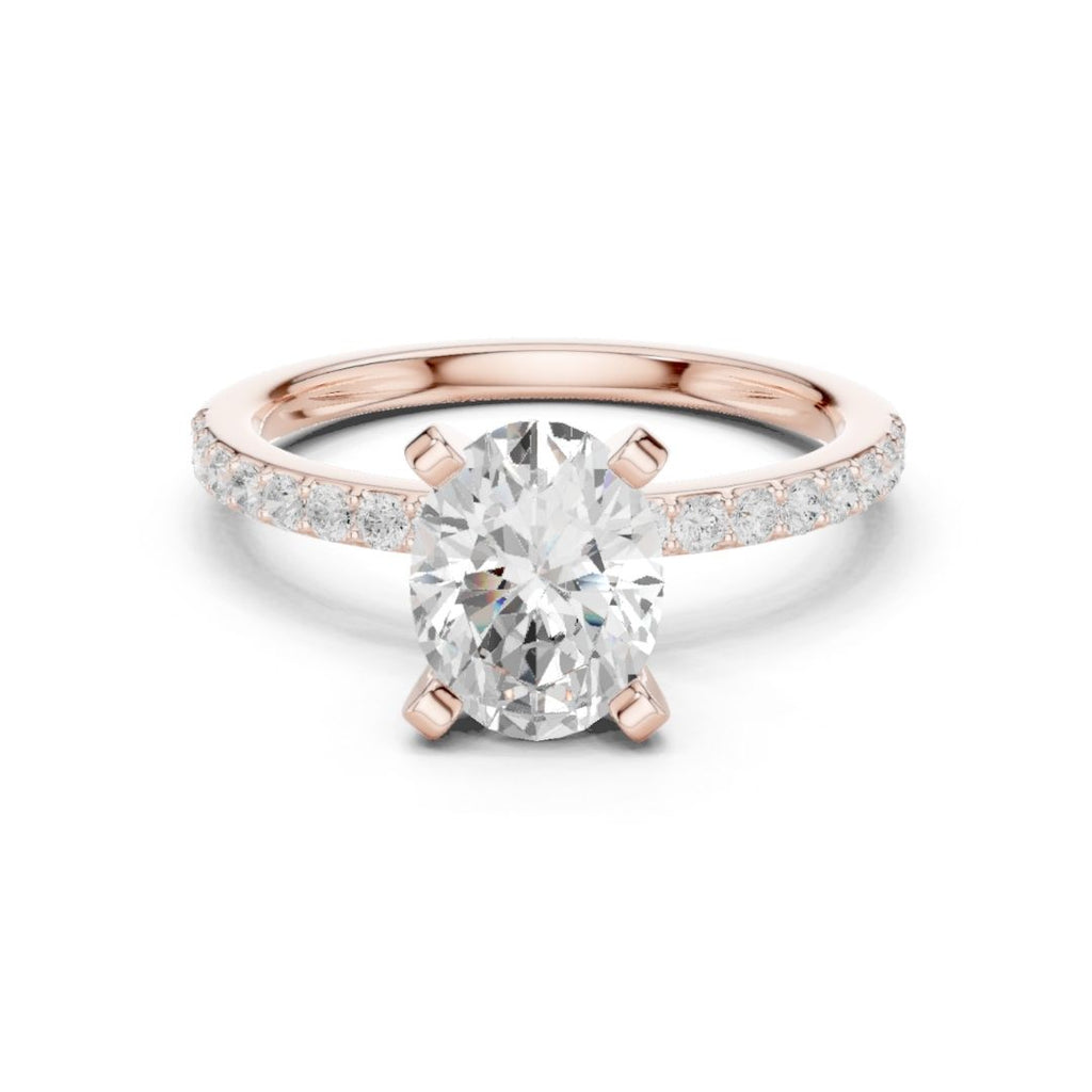 Devika 2ct Oval Moissanite Solitaire Diamond Ring for her