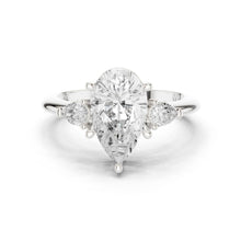 Load image into Gallery viewer, Gauri 3ct Pear Moissanite Solitaire Diamond Ring for her