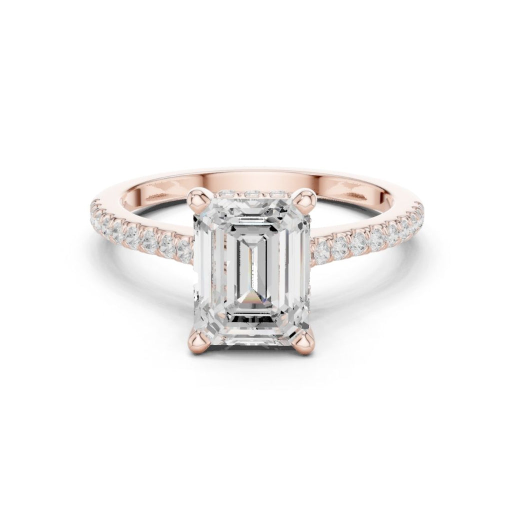 Manvi 2ct Emerald Moissanite Solitaire Diamond Ring for her