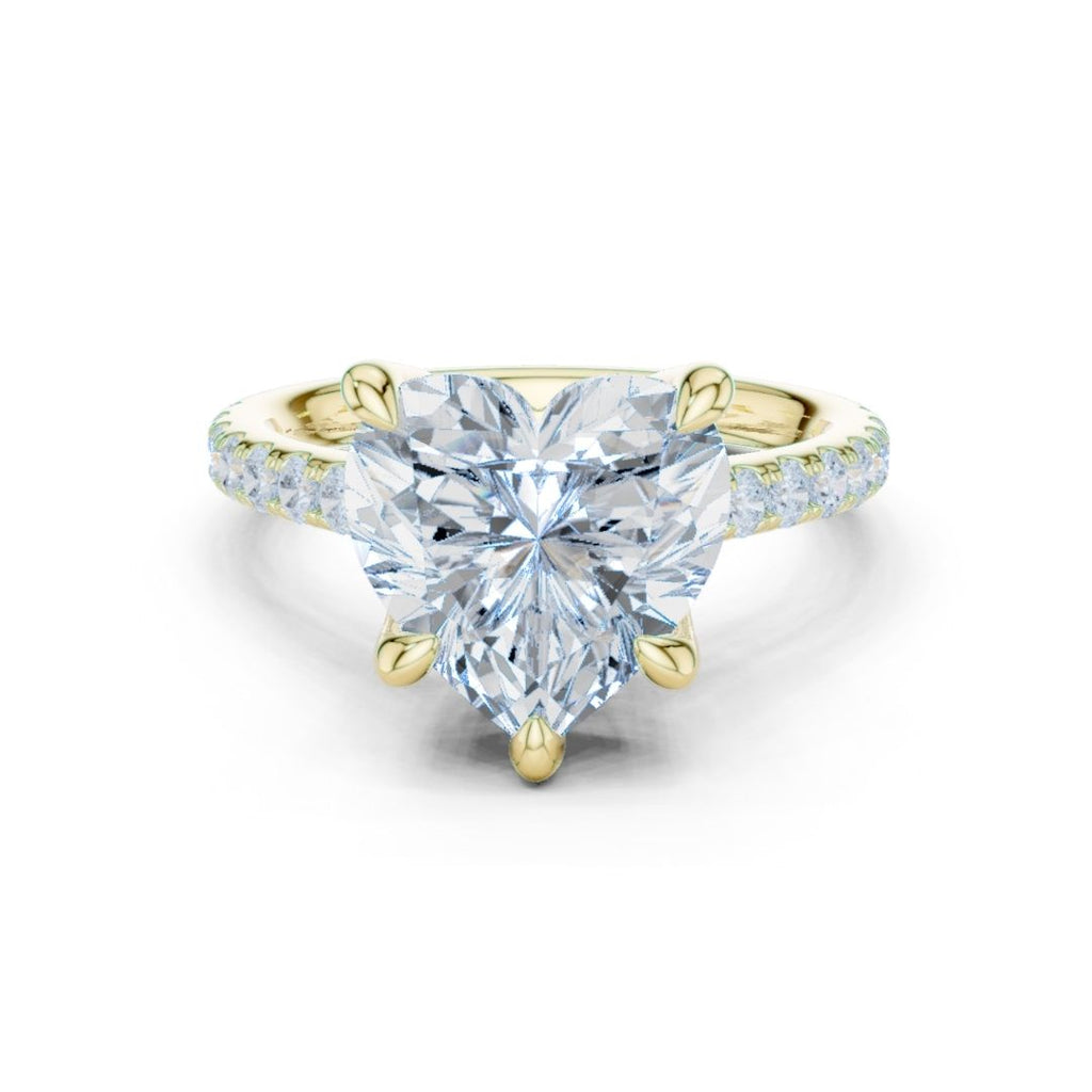 Meera 4ct Heart Moissanite Solitaire Diamond Ring for her
