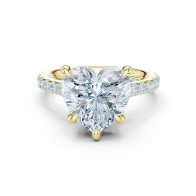 Meera 4ct Heart Moissanite Solitaire Diamond Ring for her