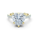 Meera 4ct Heart Moissanite Solitaire Diamond Ring for her