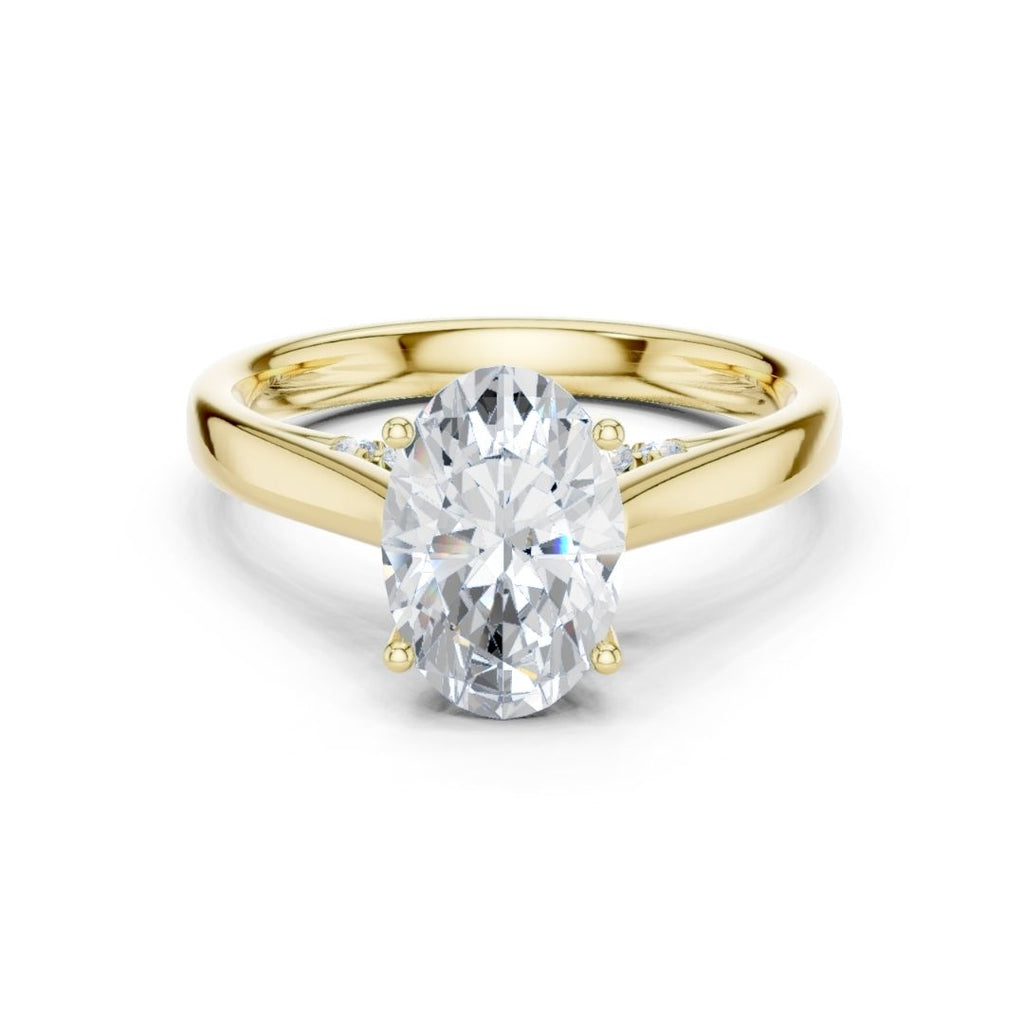 Rhea 2ct Oval Moissanite Solitaire Diamond Ring for her
