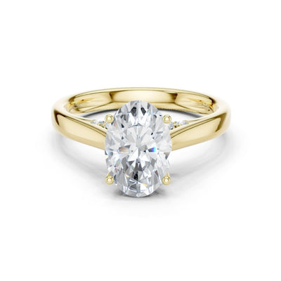 Rhea 2ct Oval Moissanite Solitaire Diamond Ring for her