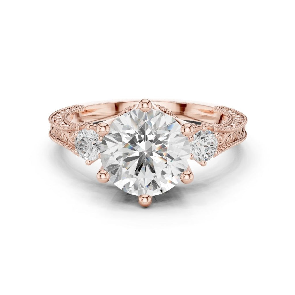 Rohini 2.5ct Round Moissanite Solitaire Diamond Ring for her