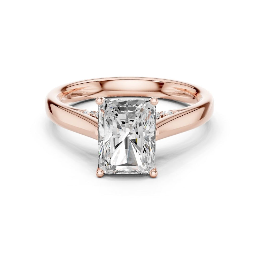 Sara 2ct Radiant Moissanite Solitaire Diamond Ring for her