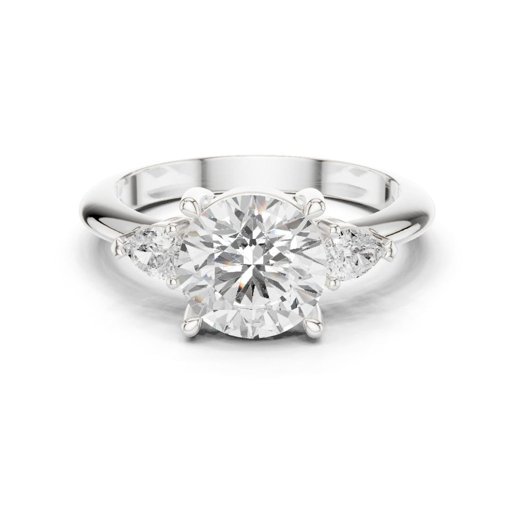 Trina 3ct Round Moissanite Solitaire Diamond Ring for her