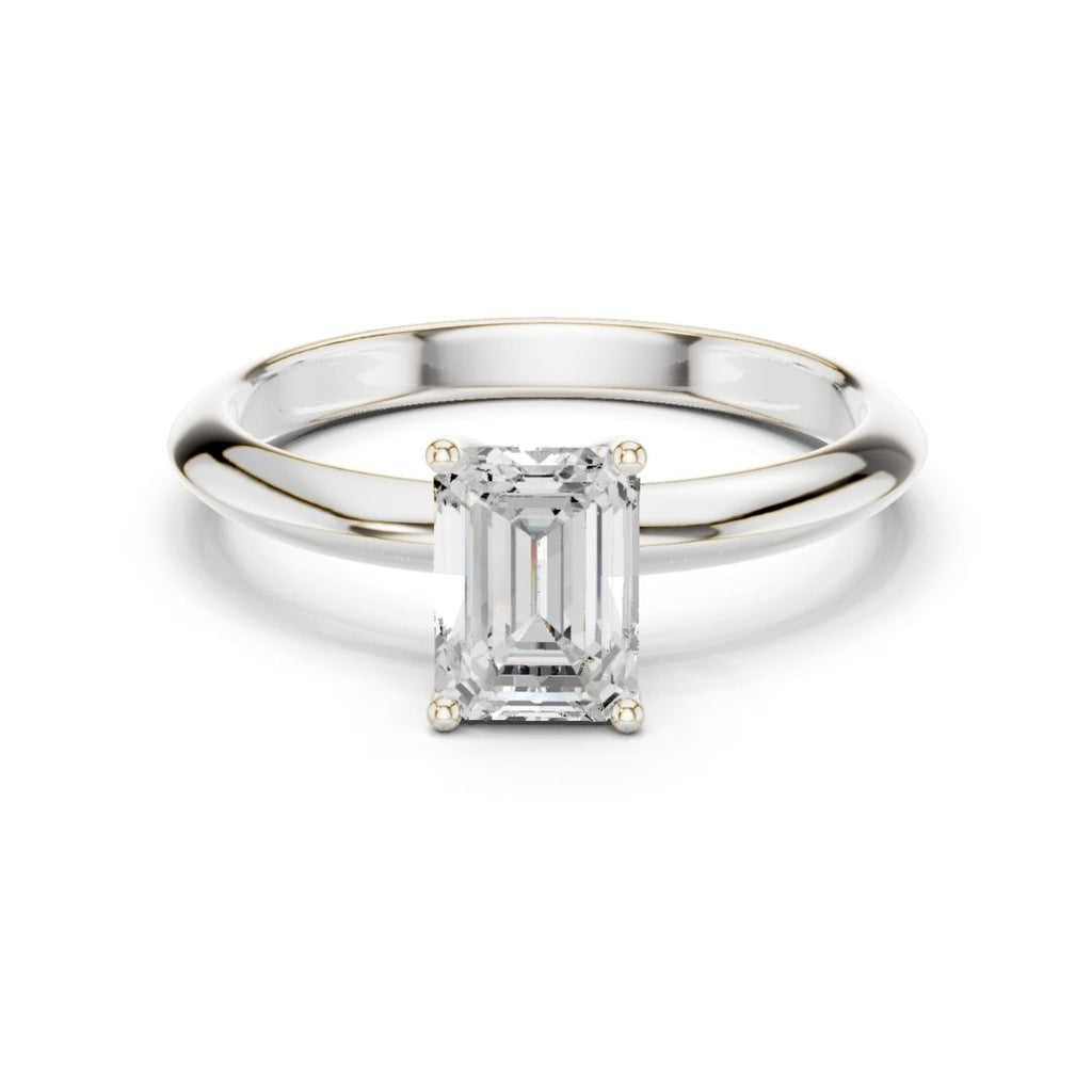 Kyra 1ct Emerald Moissanite Solitaire Diamond Ring for her
