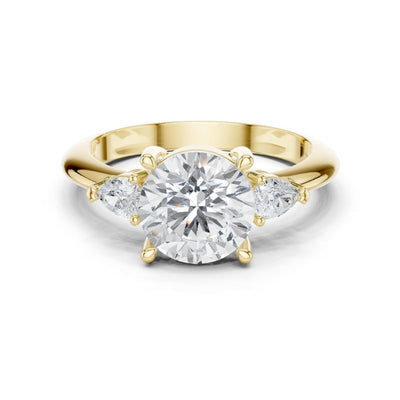 Trina 3ct Round Moissanite Solitaire Diamond Ring for her