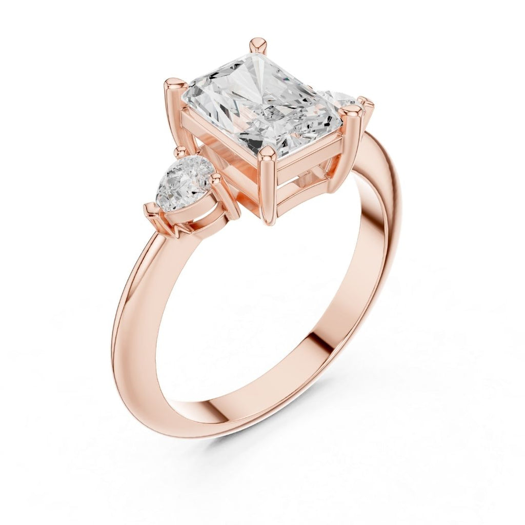 Shanaya 3ct Radiant Moissanite Solitaire Diamond Ring for her