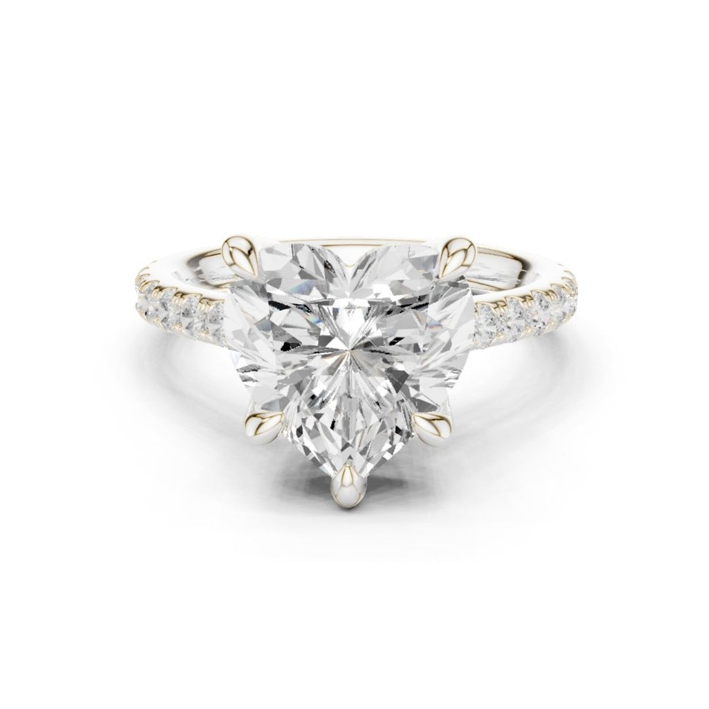 Meera 4ct Heart Moissanite Solitaire Diamond Ring for her