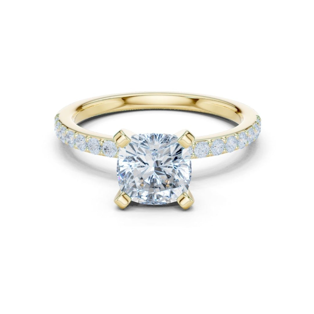 Kashvi 2ct Cushion Moissanite Solitaire Diamond Ring for her