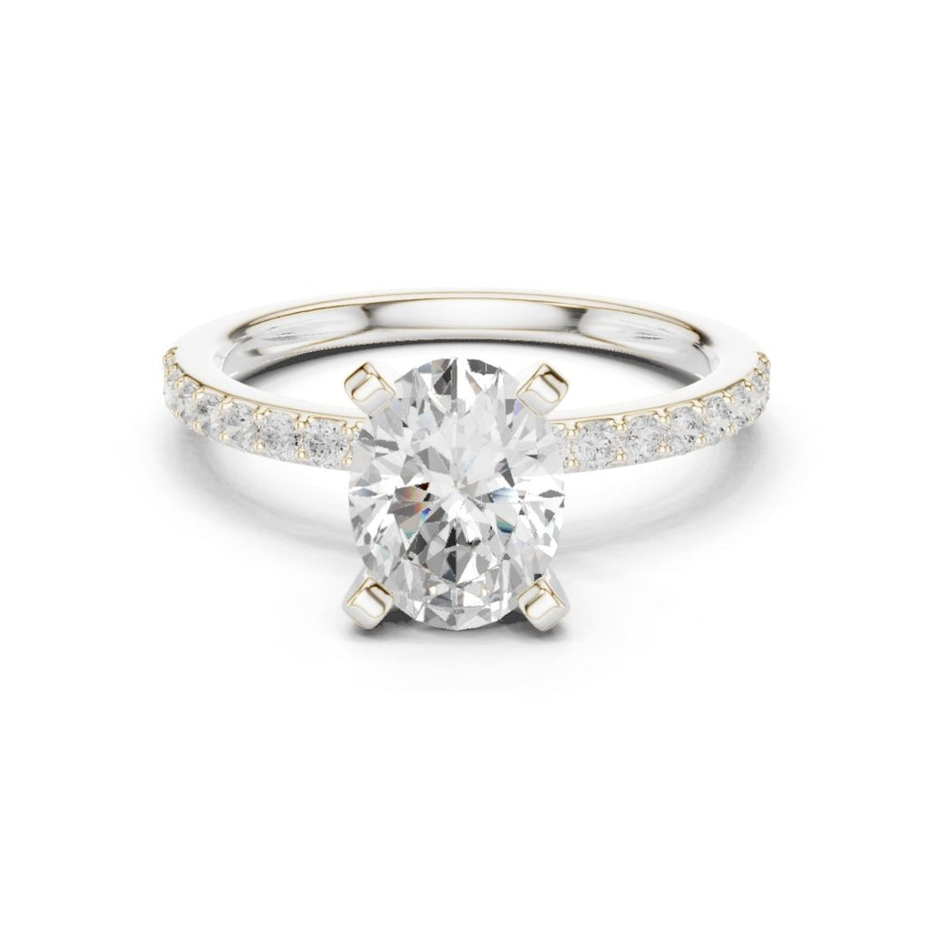 Devika 2ct Oval Moissanite Solitaire Diamond Ring for her