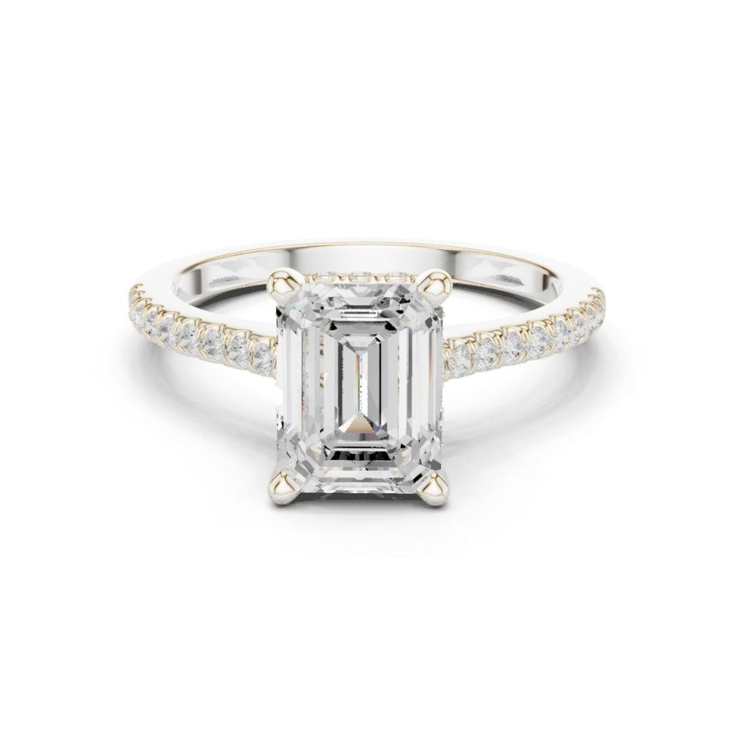 Manvi 2ct Emerald Moissanite Solitaire Diamond Ring for her