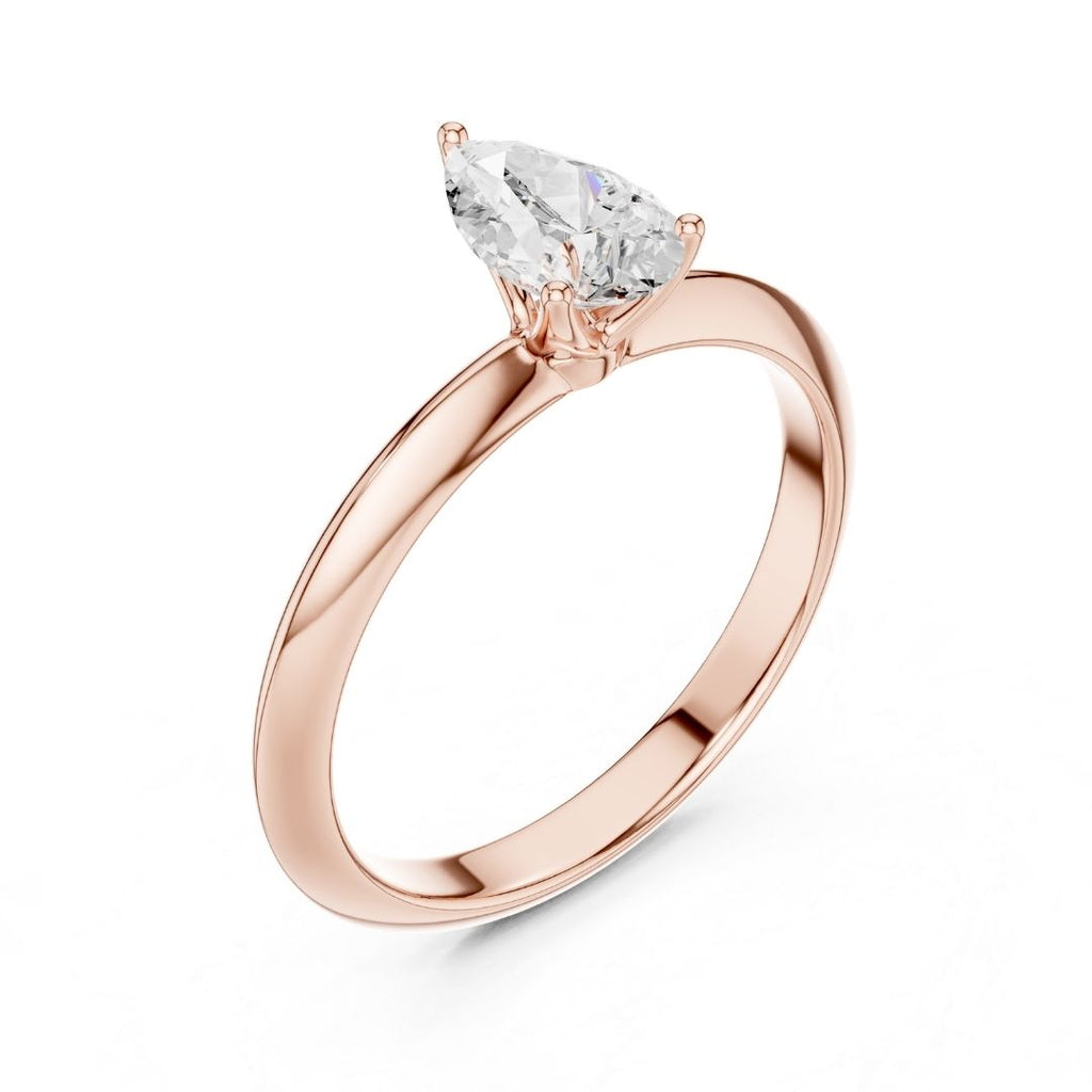 Vidhi 1ct Pear Moissanite Solitaire Diamond Ring for her