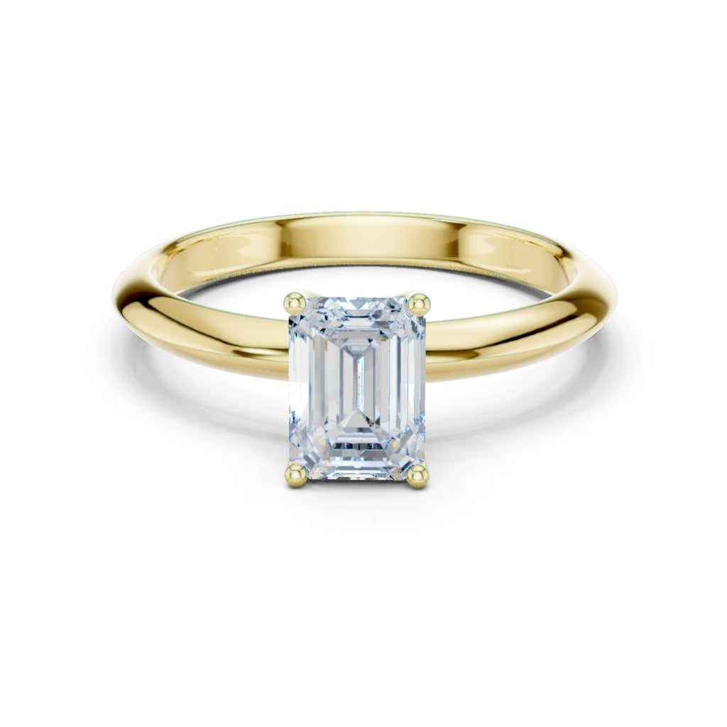 Kyra 1ct Emerald Moissanite Solitaire Diamond Ring for her