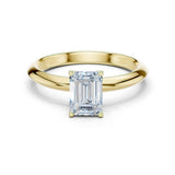 Kyra 1ct Emerald Moissanite Solitaire Diamond Ring for her