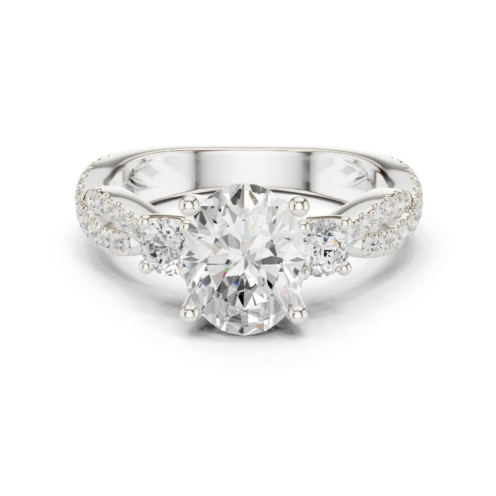Nyra 2ct Oval Moissanite Solitaire Diamond Ring for her